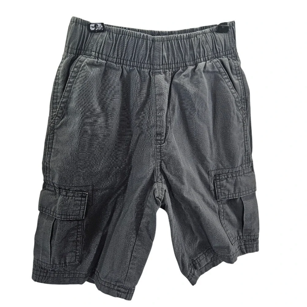 The Childrens Place Boys Gray Cargo Shorts Size 6 Elastic Waist‎ Adjustable Tab